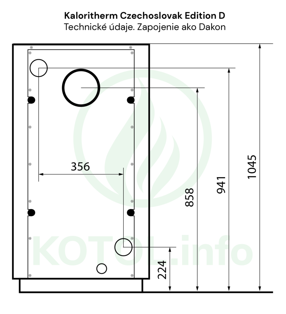 Kaloritherm Czechoslovak Edition D 25kW a 35kW schéma zapojenia rozmerové údaje náhrada Dakon Dor